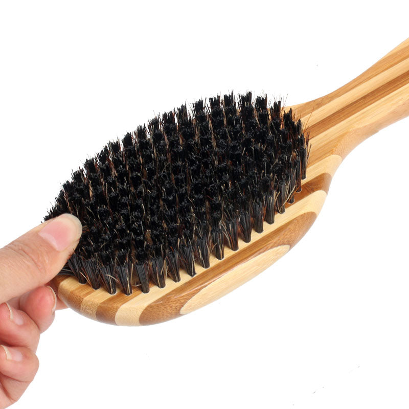 Double Sided Bamboo Dog Brush with Silicone Massager