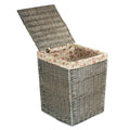 Antique Wash Square Garden Rose Cotton Lined Laundry Basket