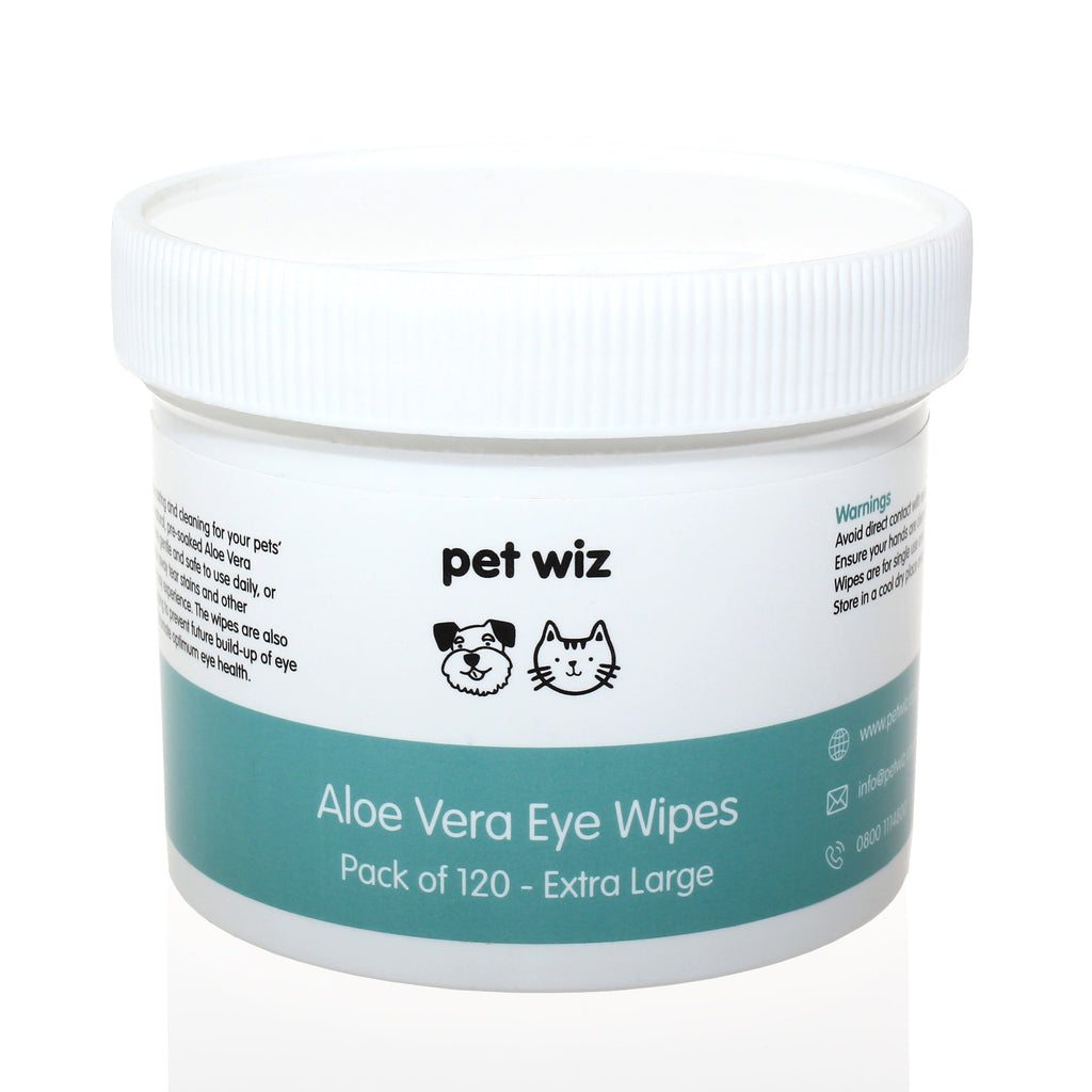 Aloe Vera Eye Wipes for Cleaning Dogs & Cats - Pack of 120 - XL