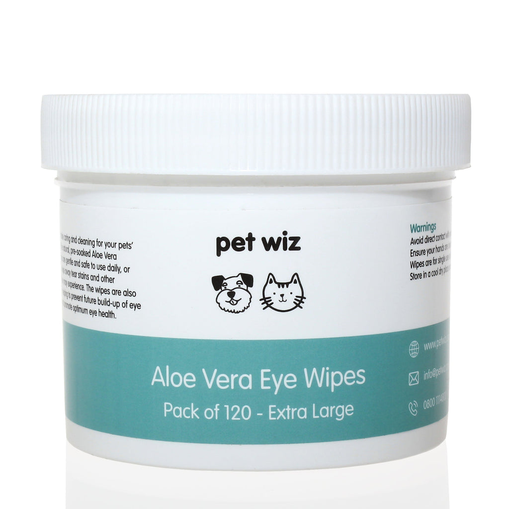 Aloe Vera Eye Wipes for Cleaning Dogs & Cats - Pack of 120 - XL