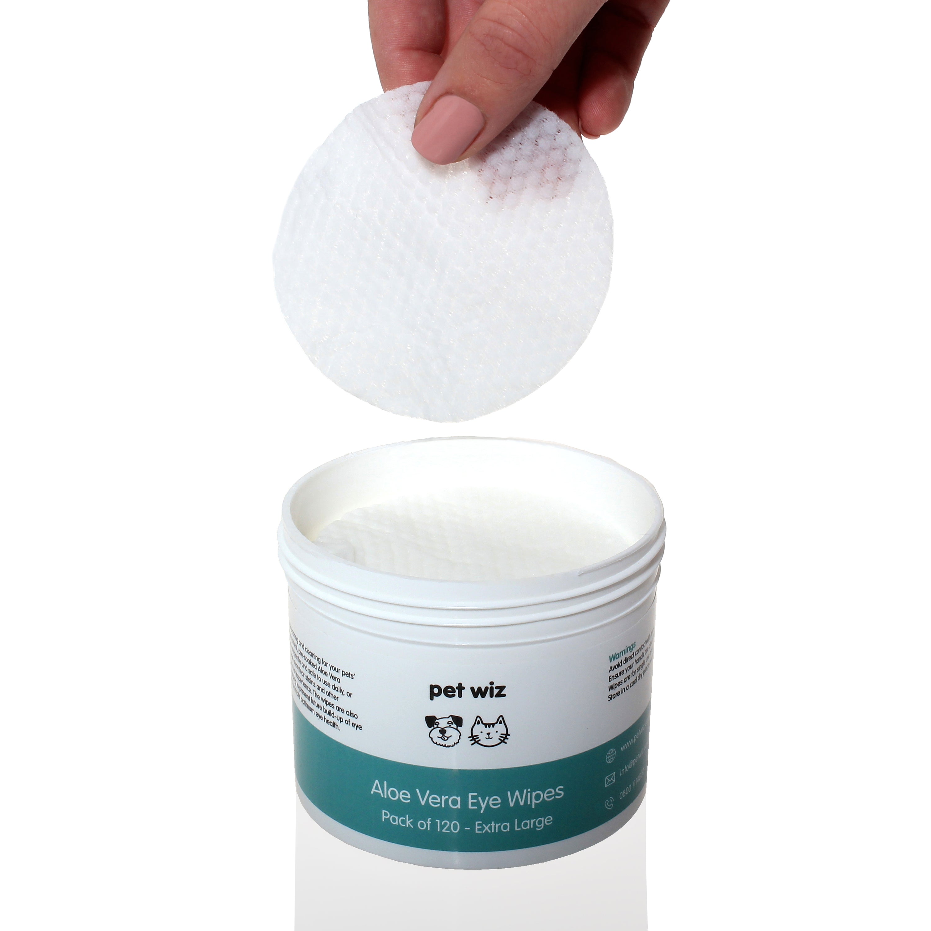 Aloe Vera Eye Wipes for Cleaning Dogs & Cats - Pack of 120 - XL