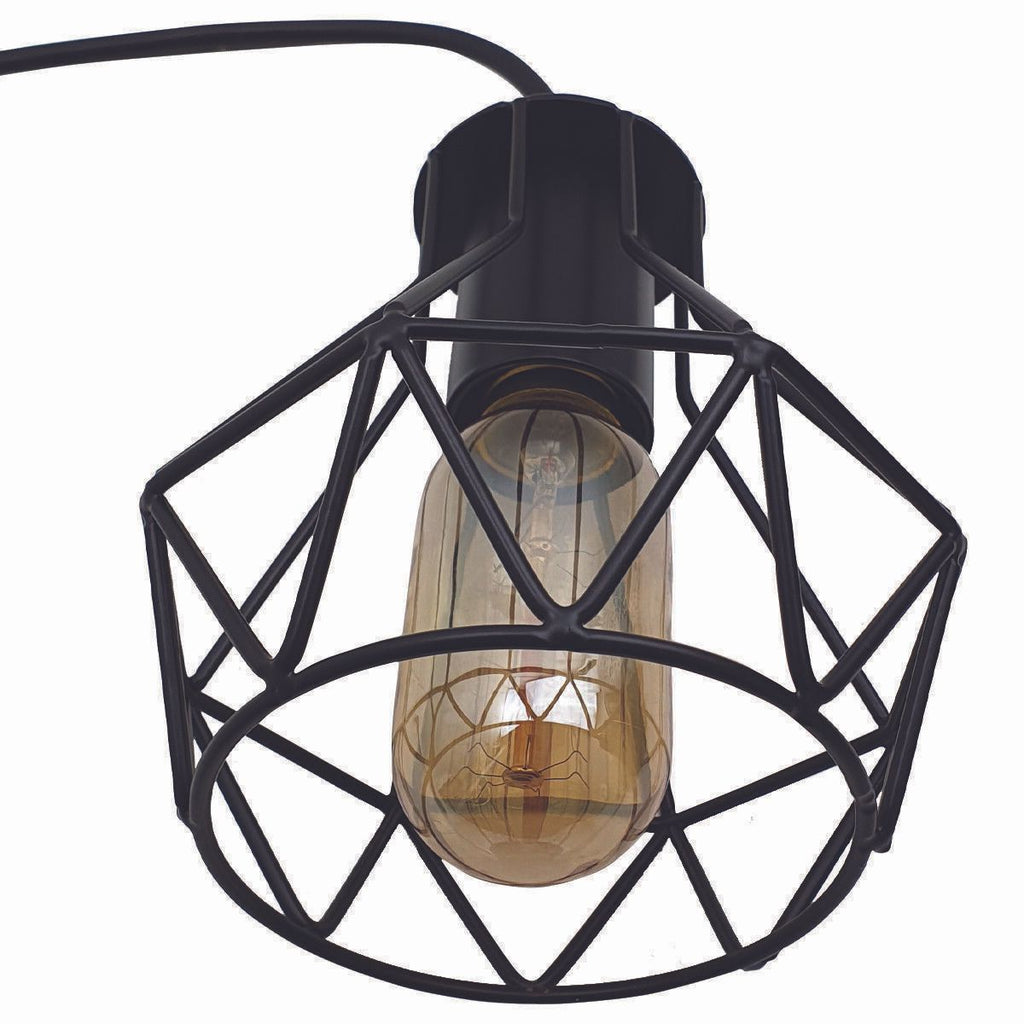 Modern Ceiling 1 Head Pendant Light Fitting Metal Black Cage