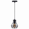 Modern Ceiling 1 Head Pendant Light Fitting Metal Black Cage