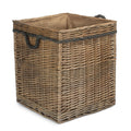 Antique Wash Willow Square Wicker Log Basket
