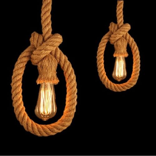 2m Rope Cage Vintage Ceiling Pendant Light